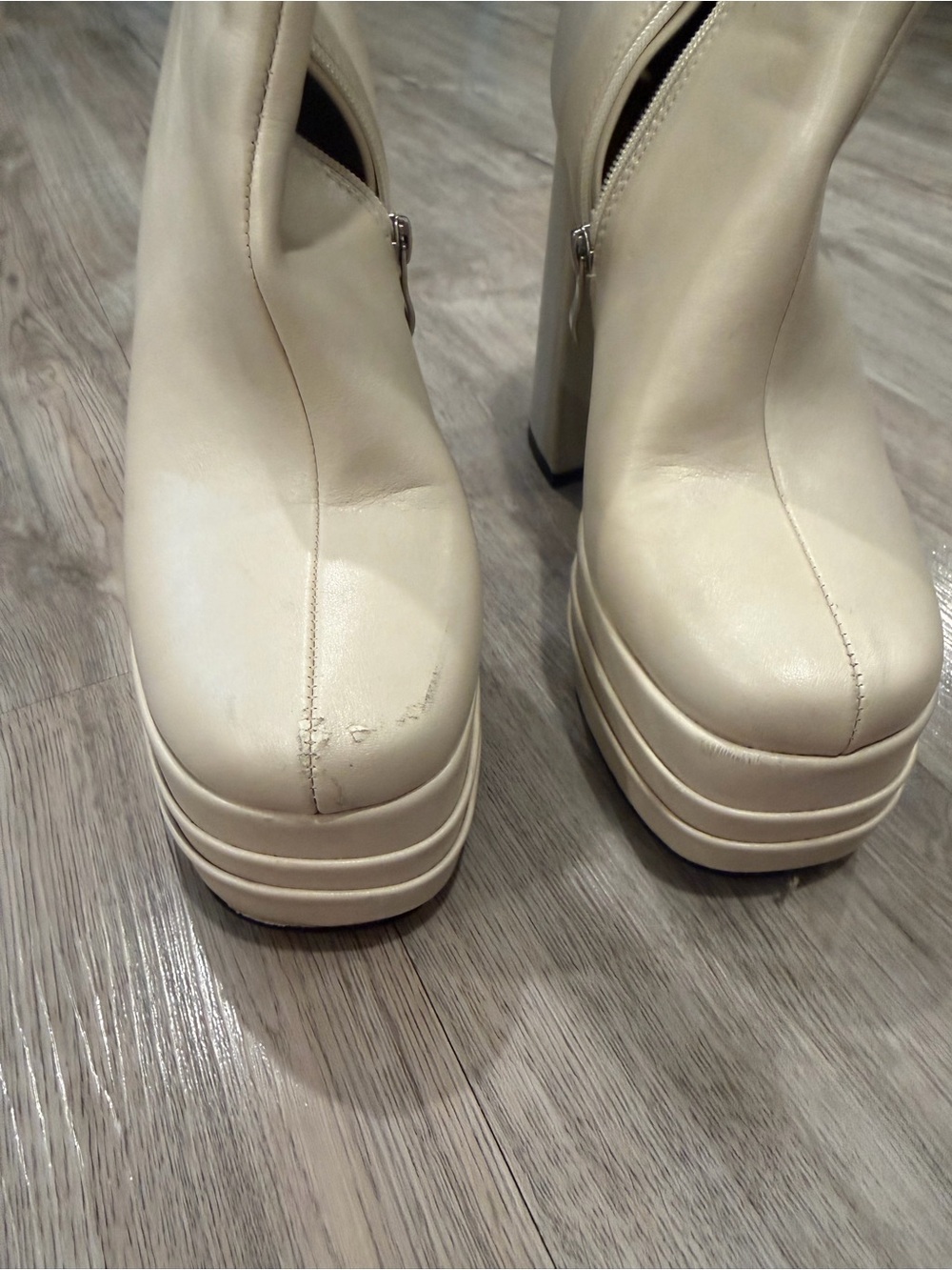 Women’s Princess Polly Platform Boots - Size 8 - Cream - Picture 3 of 9